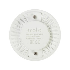 

Лампа светодиодная Ecola Light, GX53, 6 Вт, 4200 K, 27x75, матовое стекло