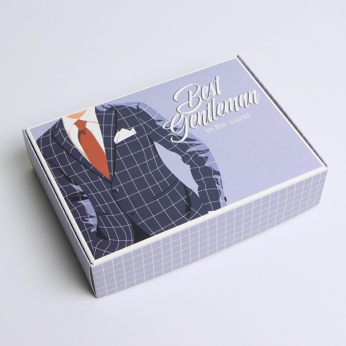 Коробка подарочная складная, упаковка, «Джентльмен», 21 х 15 х 5 см коробка складная джентльмен 21 × 15 × 7 см
