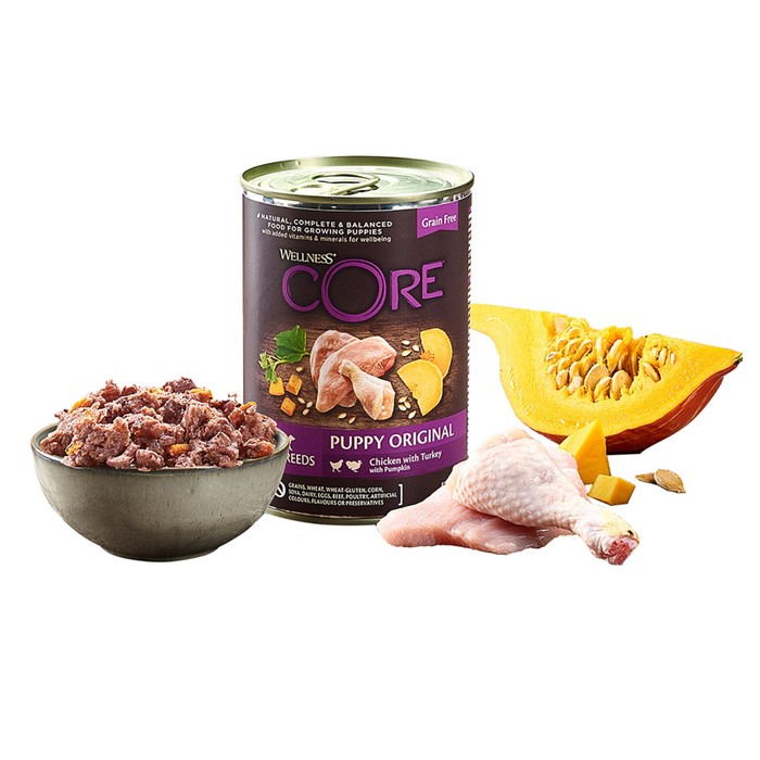 Консервы CORE для щенков, курица/индейка/тыква, 400 г