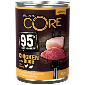 

Консервы CORE для собак, курица/утка/морковь, 400 г