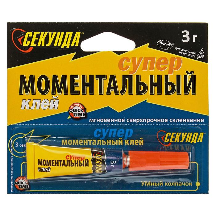 

Моментальный клей "Секунда" на ленте, 3 г (12 шт)