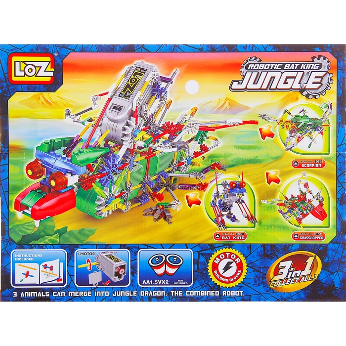 Конструктор «Кибер-зверь», работает от батареек, 152 детали