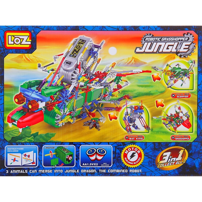 Конструктор «Кибер-зверь», работает от батареек, 156 деталей