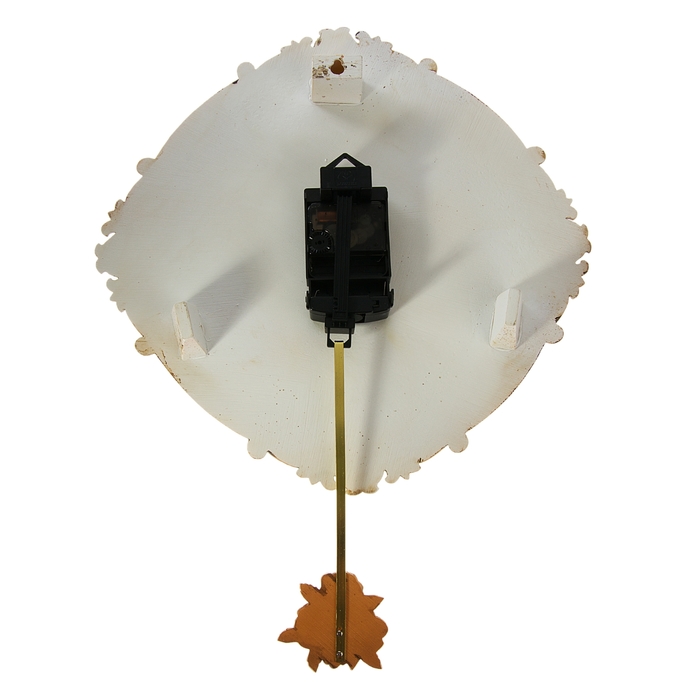 Часы настенные интерьерные "Лепнина. Розы" с маятником, d=37 см, коричневые