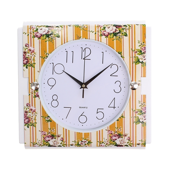 Часы настенные квадратные "Полосатые обои", 29 × 29 см