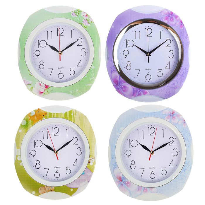Часы настенные овальные "Яркие краски", микс