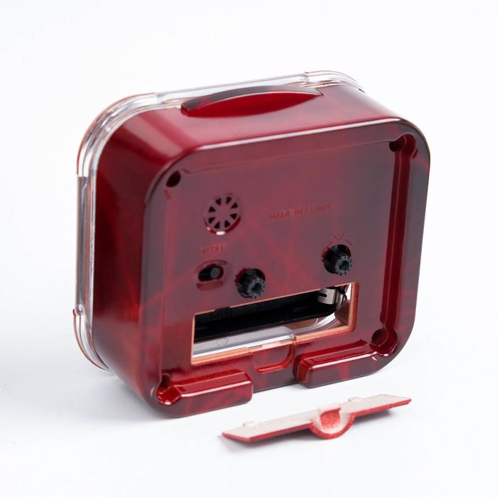 Будильник прямоугольник объемный, подсветка, корень вяза, МИКС