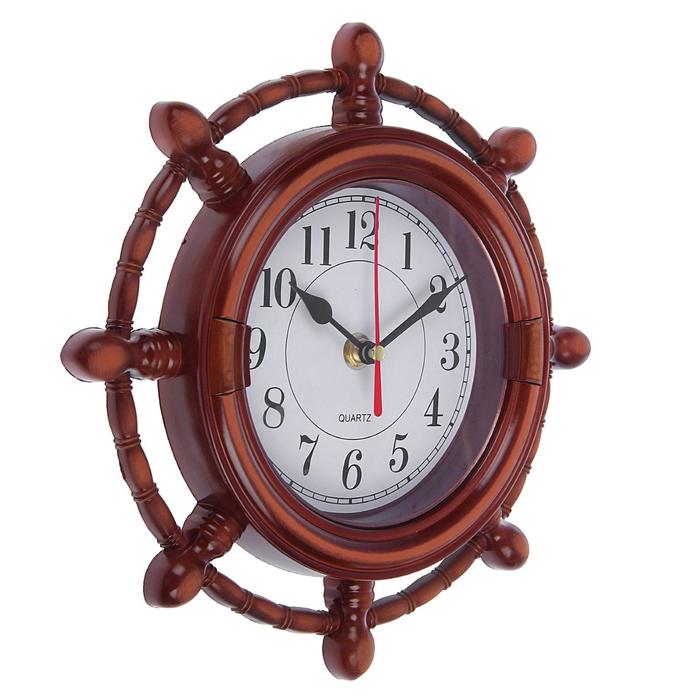 Часы настенные, серия: Море, "Мореплаватель", коричневые, микс, d=24 см