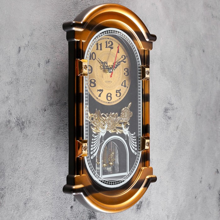 Часы настенные с маятником "Серия Элея. Лоза", красно-чёрные