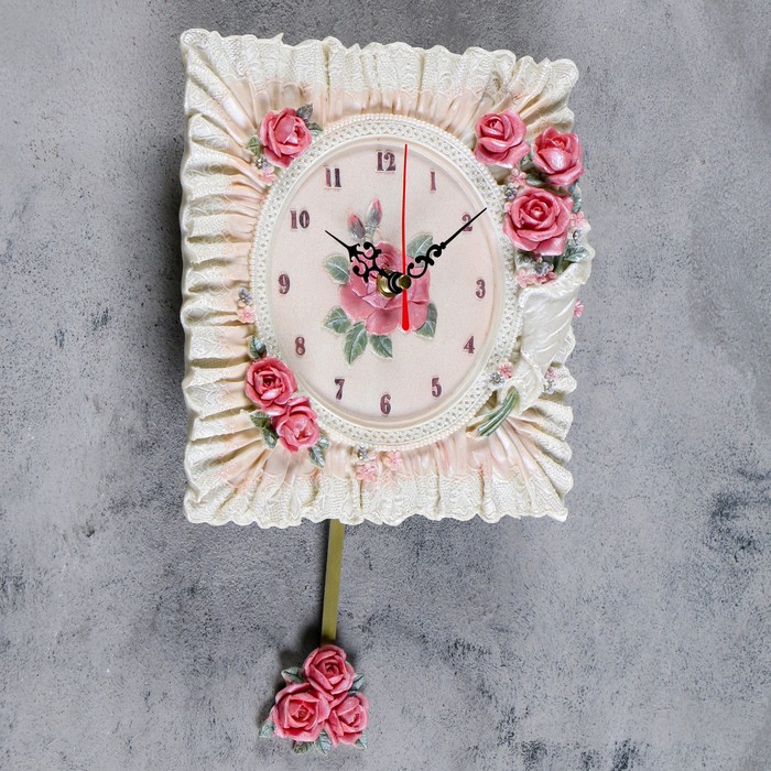 Часы настенные интерьерные "Нежность" с маятником