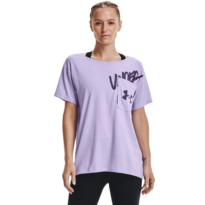 фото Футболка under armour lve overszed graphic wm tee женская, размер 46-48