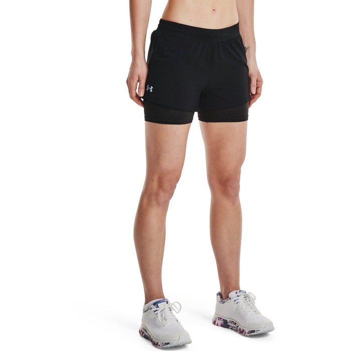 фото Шорты under armour isochill run 2n1 short женские, размер 46-48