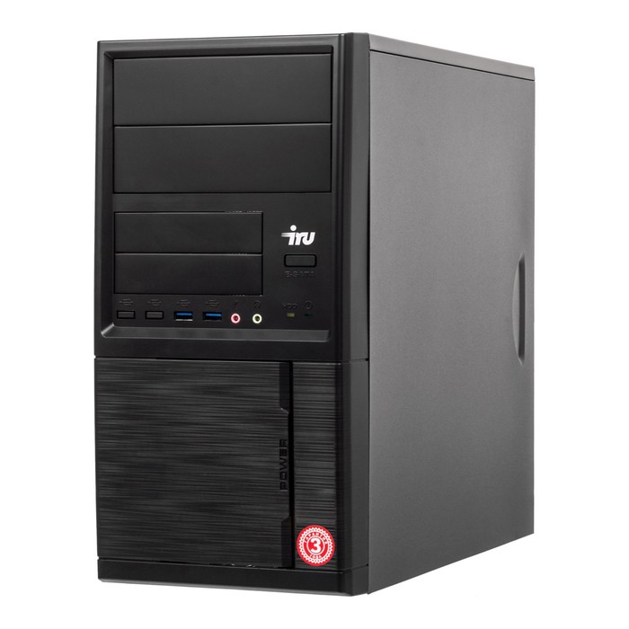 фото Компьютер iru 310h5 mt, i3 10100, 8 гб, ssd 240 гб, hdd 1 тб, uhdg 630, fdos, 400 вт, чёрный 75830