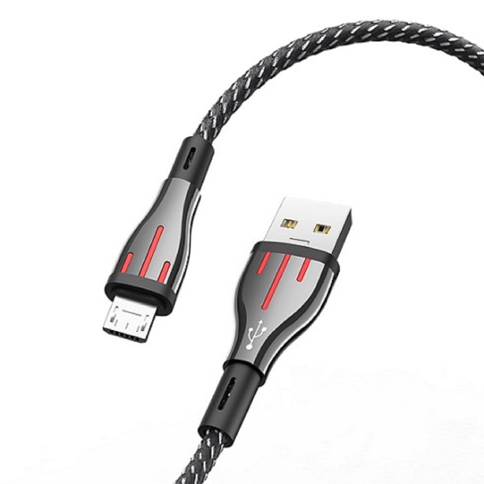 

Кабель Borofone BU23, USB - microUSB, 2.4 А, 1.2 м, черно-красный