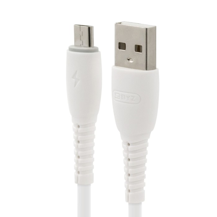 Кабель BYZ BC-026m, USB - microUSB, 5 А, 2 м, белый