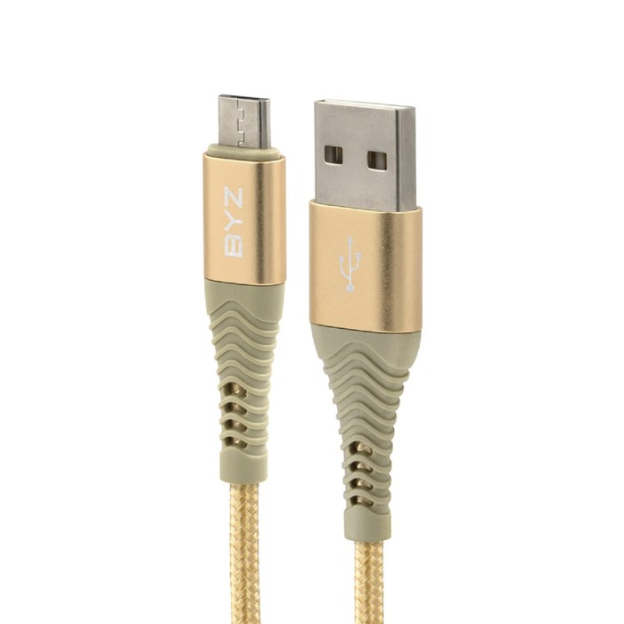 Кабель BYZ BС-029m, USB - microUSB, 5 А, 1 м, золотистый