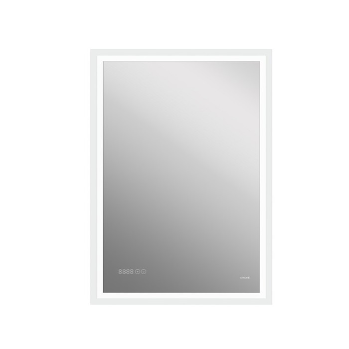 фото Зеркало cersanit led 080 design pro 60x85 см, с подсветкой, часы, с антизапотеванием, прямоугольное