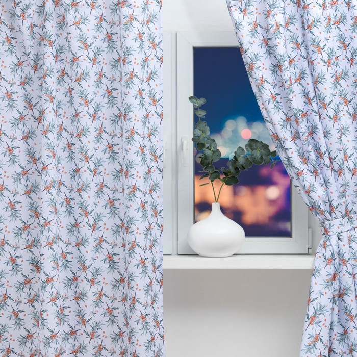 фото Комплект штор для кухни с подхватами berry garden 145х180см-2 шт., 100% п/э этель