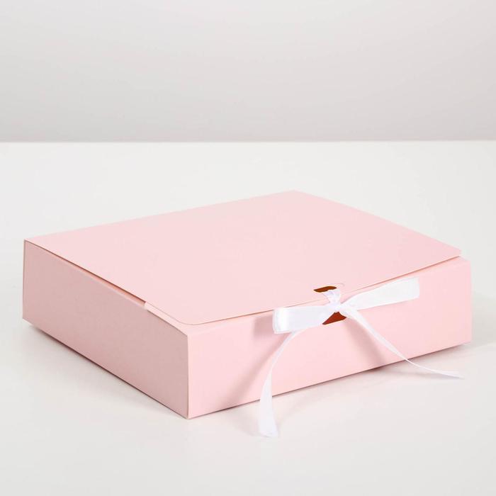 Коробка подарочная складная, упаковка, «Розовая», 31 х 24.5 х 8 см, БЕЗ ЛЕНТЫ