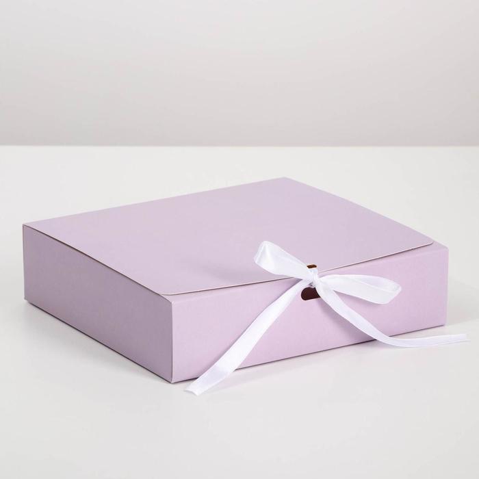 коробка складная лавандовая 31 х 24 5 х 9 см дарите счастье Коробка подарочная складная, упаковка, «Лавандовая», 31 х 24.5 х 8 см