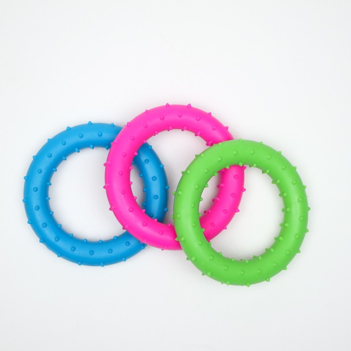фото Игрушка для собак "кольцо шипованное", tpr, 8,2 см, микс цветов адель