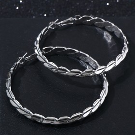 Серьги-кольца 'Косичка' в одну сторону, цвет серебро, d=5,5 Ош