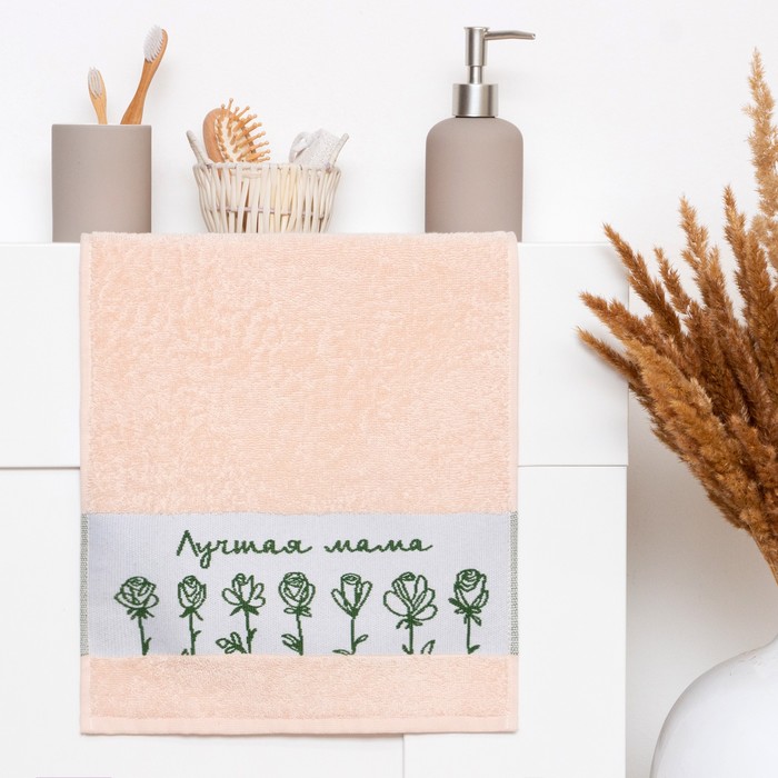 

Полотенце махровое "Лучшая мама" 30х70 см, 100% хл, 370гр/м2