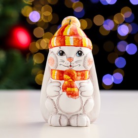 

Сувенир "Зайка зимний", ярославская майолика, h=8 см, микс
