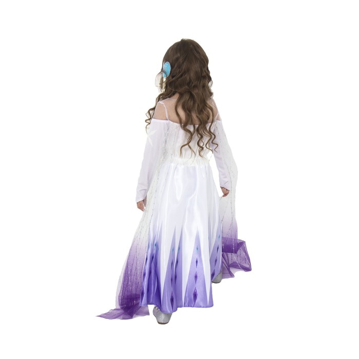Карнавальный костюм "Эльза 2", белое платье, р.34, рост 134 см