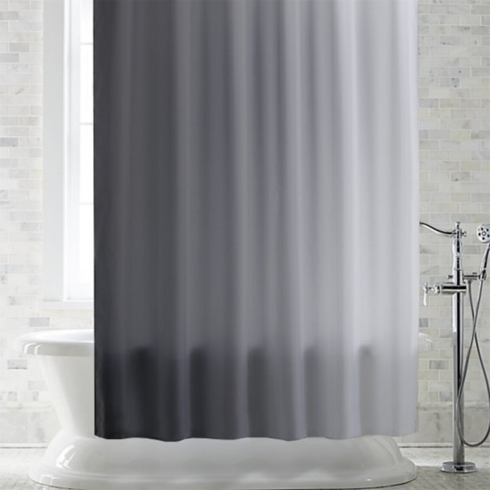 фото Штора для ванной sharm, 180х200 см, ple, цвет серый primanova