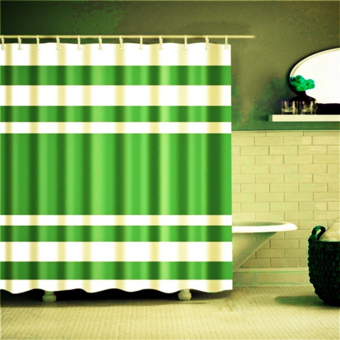 фото Штора для ванной velvet, 180х200 см, ple, цвет зеленый primanova