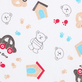 

Пелёнка детская Белые машинки 90х90см, футер с начесом, 100% хлопок