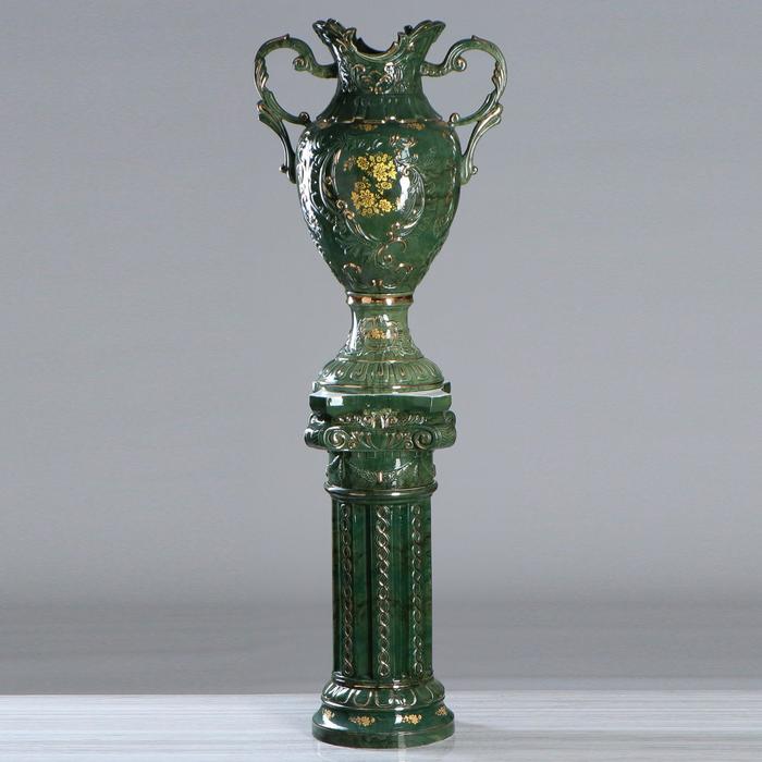 Ваза напольная "Астория" малахит, светлая