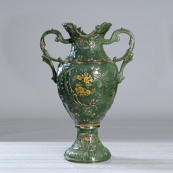 Ваза напольная "Астория" малахит, светлая