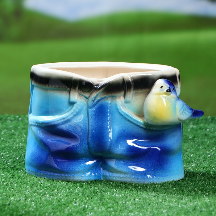 Фигурное кашпо 2,9 л "Птичка и шорты"