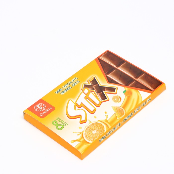 

Шоколад темный Stix начинка со вкусом апельсина пенал-шоубокс, 152г