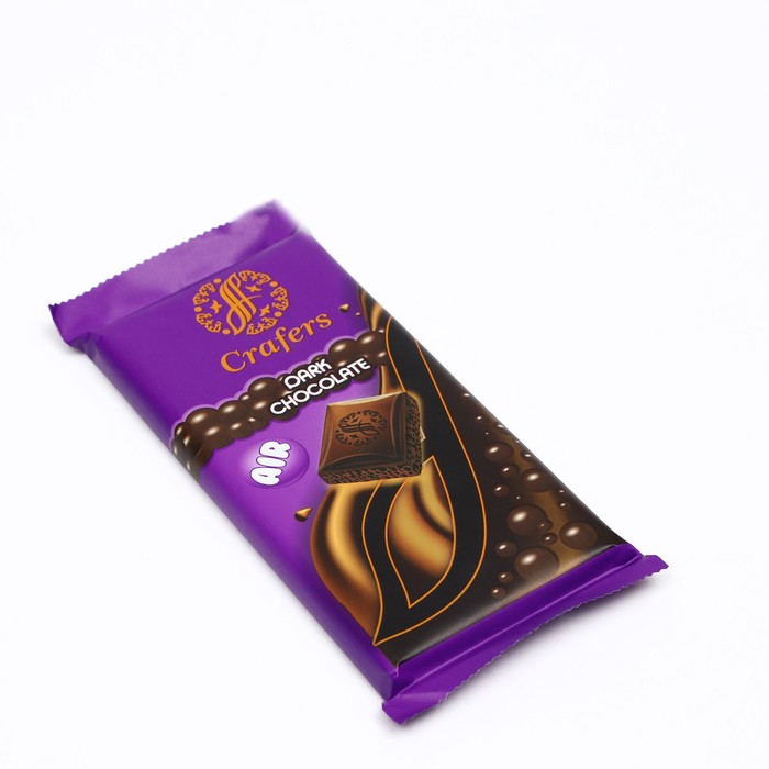 

Шоколад тёмный пористый Crafers Air Dark chocolate флоупак шоубокс, 90г