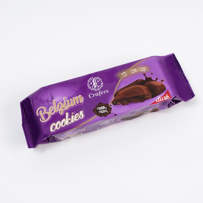 

Печенье сдобное Crafers Belgium cookies шоколадно-ореховая начинка коррекс, 210г