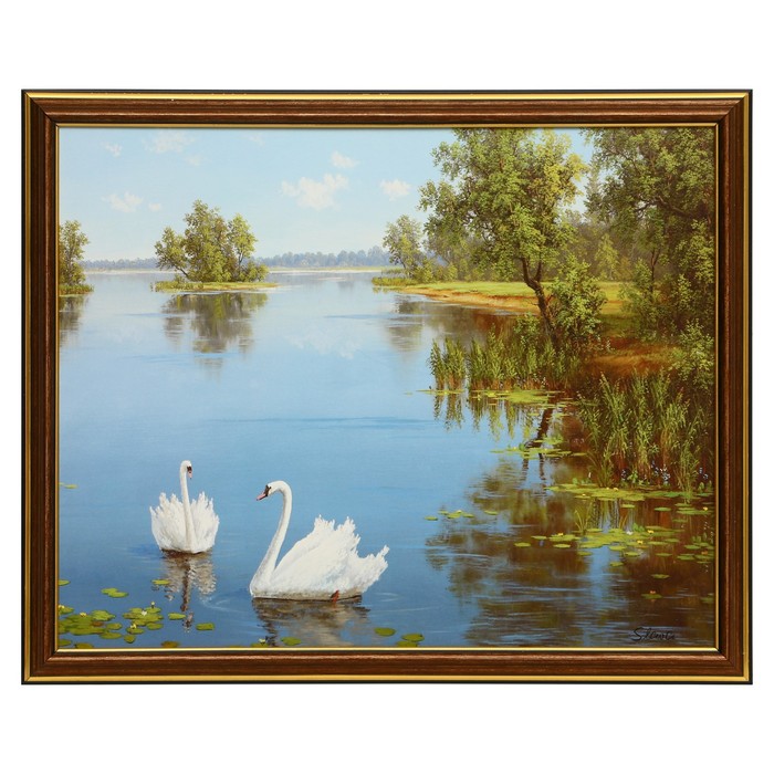 

Картина "Лебеди" 35х28 (38х31) см