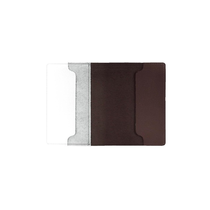 

Обложка на паспорт комбинированная "Лев оскал", шоколад белая вставка 9,5х13,3х0,3см