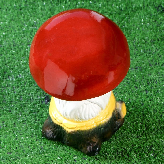 Садовая фигура "Старичок-боровичок" белая ножка, микс