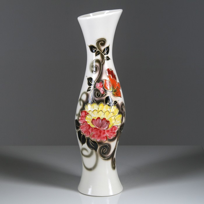 Ваза напольная "Натали" задувка, роспись, лотос