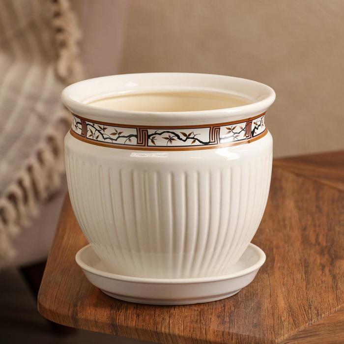 Кашпо "Антика" белое, 2,8 л