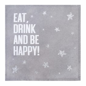 

Салфетка декоративная "Be happy" 40х40 см, 100% хл, саржа 190 гр/м2