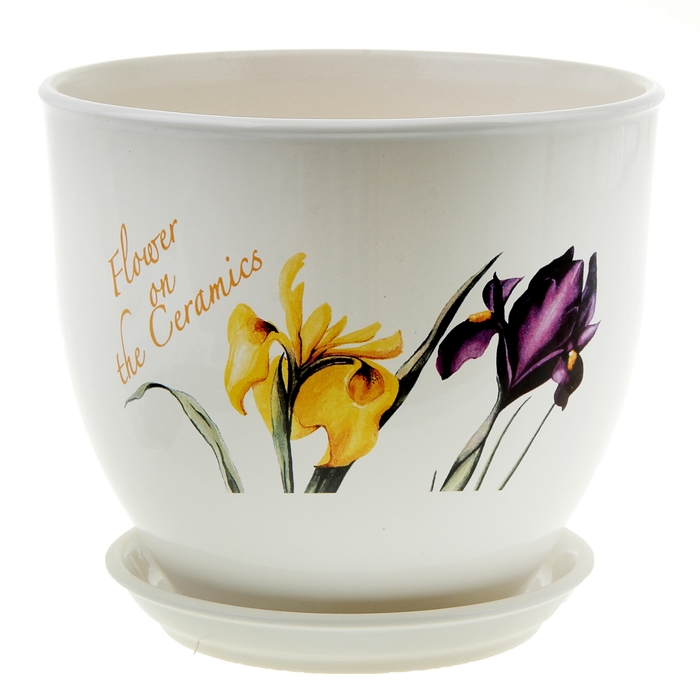 Кашпо "Виктор" ирис, белое, 4 л