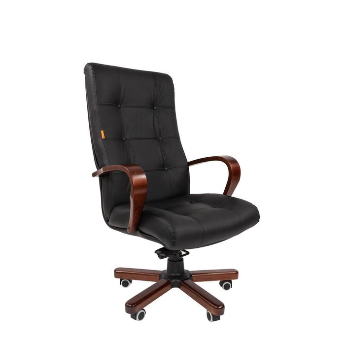 Кресло руководителя Chairman 424 WD кожа черная кресло руководителя chairman 408 кожа pu коричневый