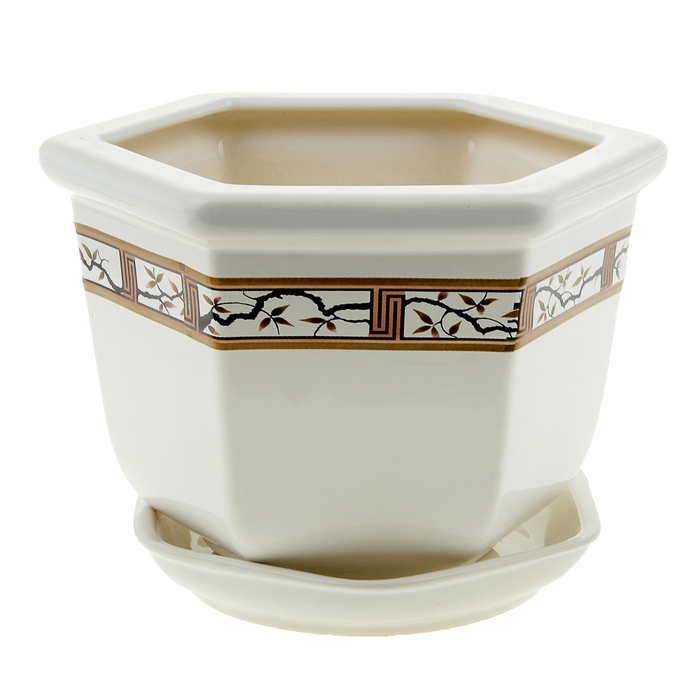 Кашпо "Греция" сакура, белое, 2 л