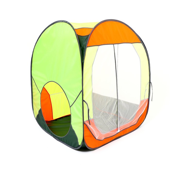 фото Палатка 4 грани квадрат увеличенный, зеленый/оранж/лимон/салатовый пи-004ку-ст1 belon