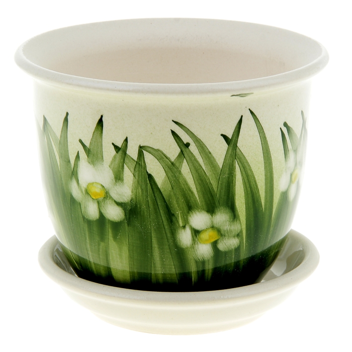 Кашпо "Классик" зелёное, лужайка, 0,5 л