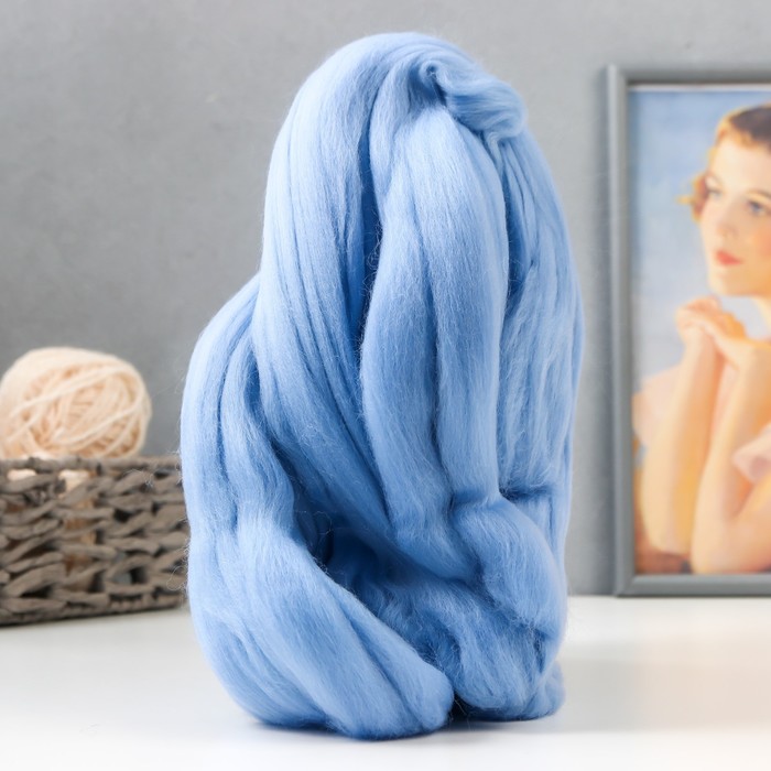 Волокно для валяния Валяшка LG_Austaralia Merino шерсть 100% голубой (3)